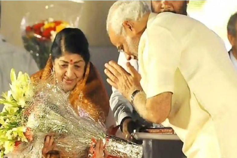 Pm Modi With Lata mangeshkar