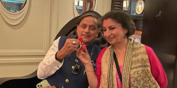 Shashi Tharoor With Geetanjali Shree